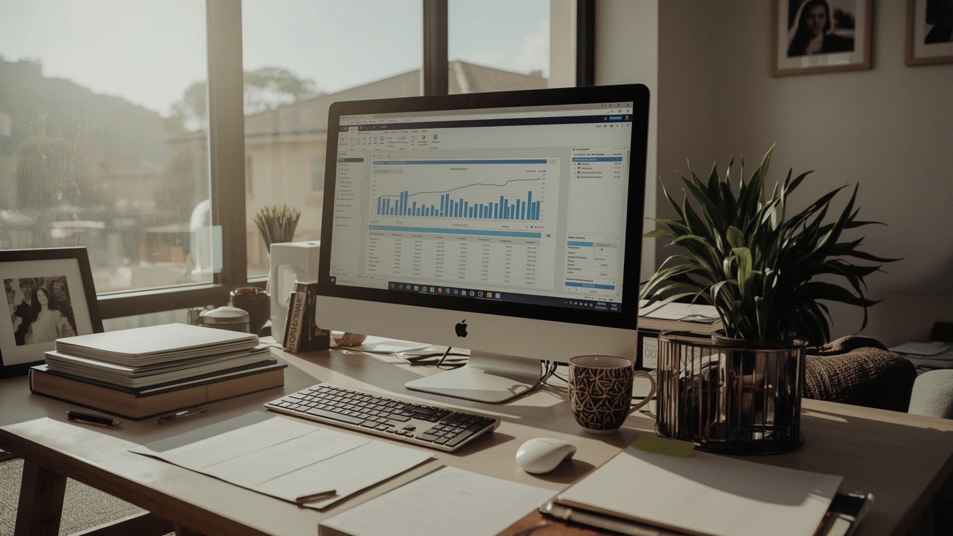 Professional accountant working with client